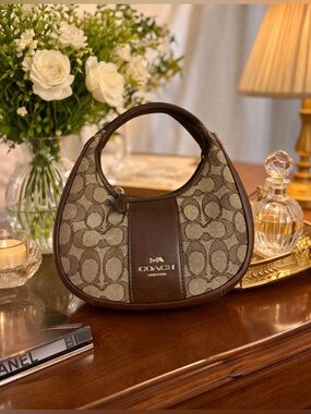 Coach Brown Signature Canvas Shoulder Bag